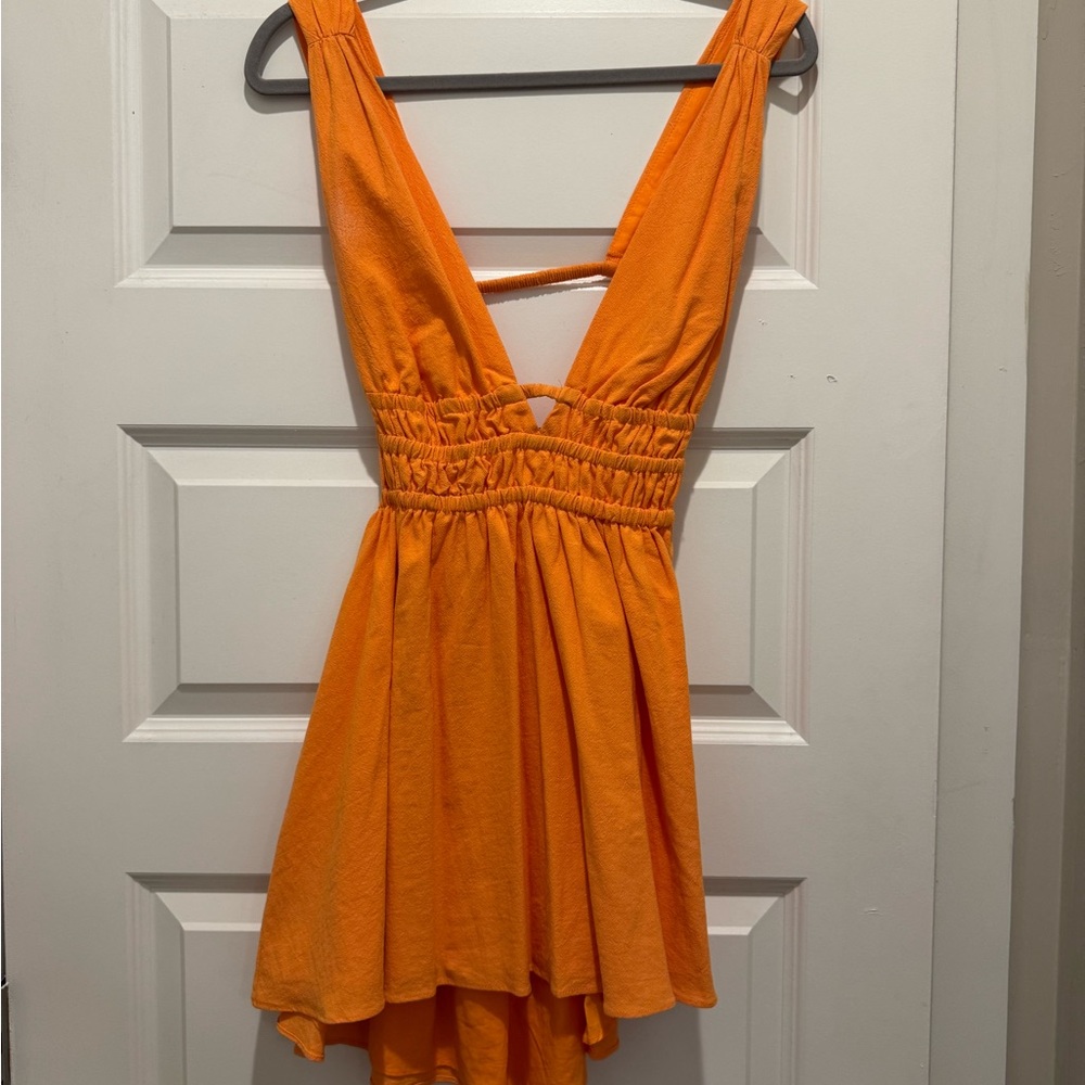Beginning Boutique Vibrant Orange High Low Dress